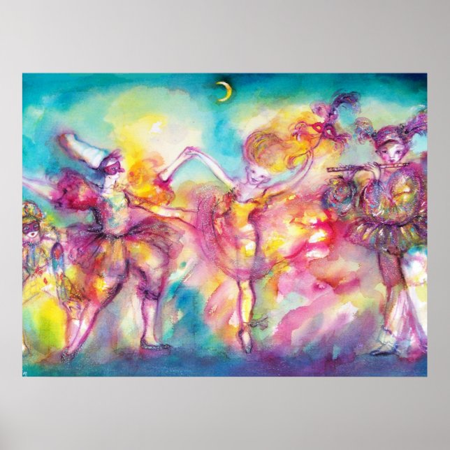 MASKERADFEST,Mardi Gras-masker,Dans,Musik Poster (Framsidan)