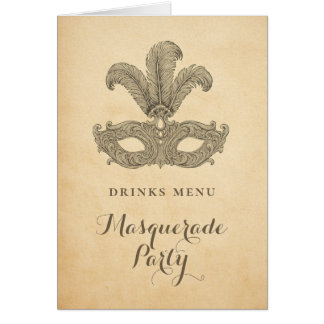 Maskeradfestdrycker och Cocktail Meny Kort