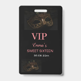 Maskeradmask Elegant Rosa Svart Sweet 16 15 VIP