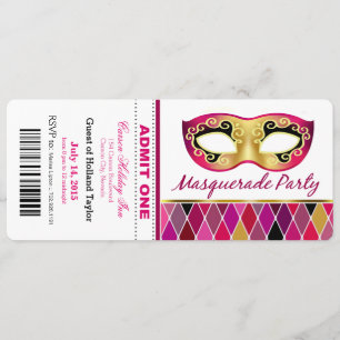 Maskeradpartyet medger en fuschia för biljett inbjudningar