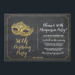 MASKERADpartyguld maskerar 40th 50th för inbjudan<br><div class="desc">Elegantt maskeradpartyguld maskerar inbjudandesign. Perfekt för någon ålderfödelsedag. Ändra enkelt texten för att passa ditt party. Dra tillbaka det inklusive trycket.</div>