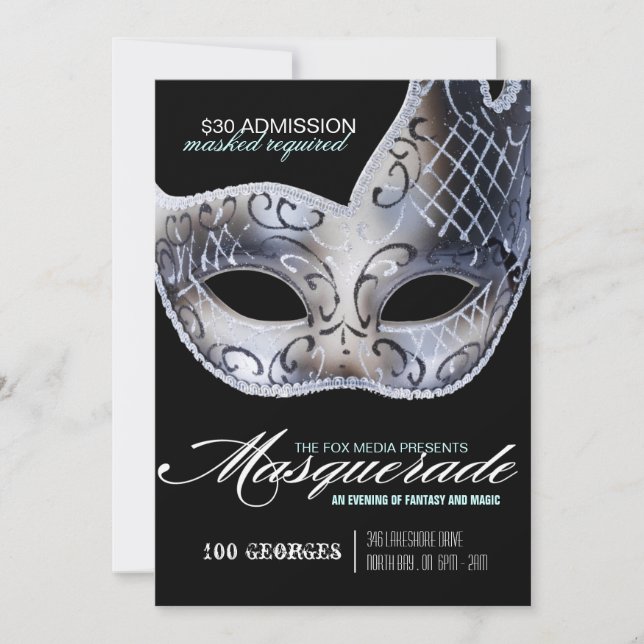 Maskeradpartyinbjudan Inbjudningar (Framsida)