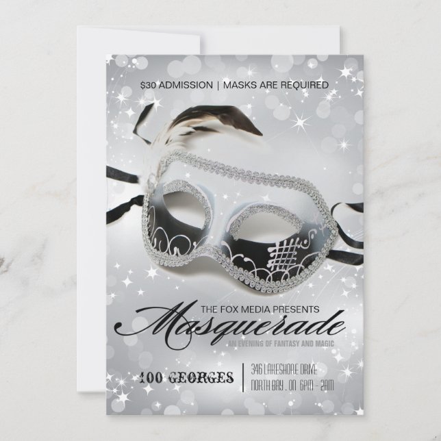 Maskeradpartyinbjudan Inbjudningar (Framsida)