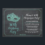 MASKERADpartyminten maskerar 40th 50th för Inbjudningar<br><div class="desc">Elegantt maskeradpartyguld maskerar inbjudandesign. Perfekt för någon ålderfödelsedag. Ändra enkelt texten för att passa ditt party. Dra tillbaka det inklusive trycket.</div>