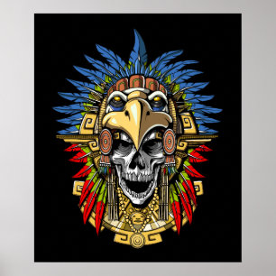 Maskerar den infödda indiska krigare för den Azt Poster