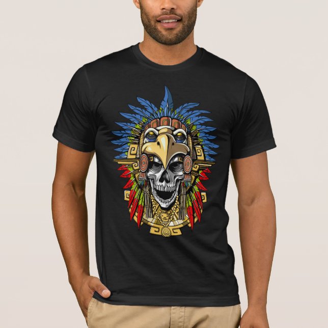 Maskerar den infödda indiska krigare för den Aztec T Shirt (Framsida)
