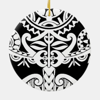 Maskerar den stam- polynesian tatueringen för den julgransprydnad keramik