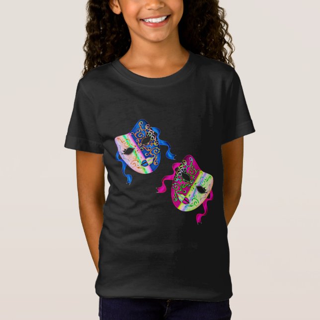 Maskerar traditionellt färgrikt för den Venedig T Shirt (Framsida)