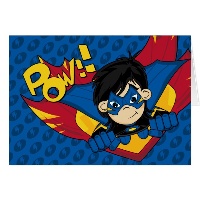 Maskerat Superherokort Hälsningskort (Framsidan Horizontal)
