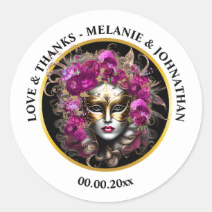 Maskering ansikte maskering av blommor av blommor runt klistermärke