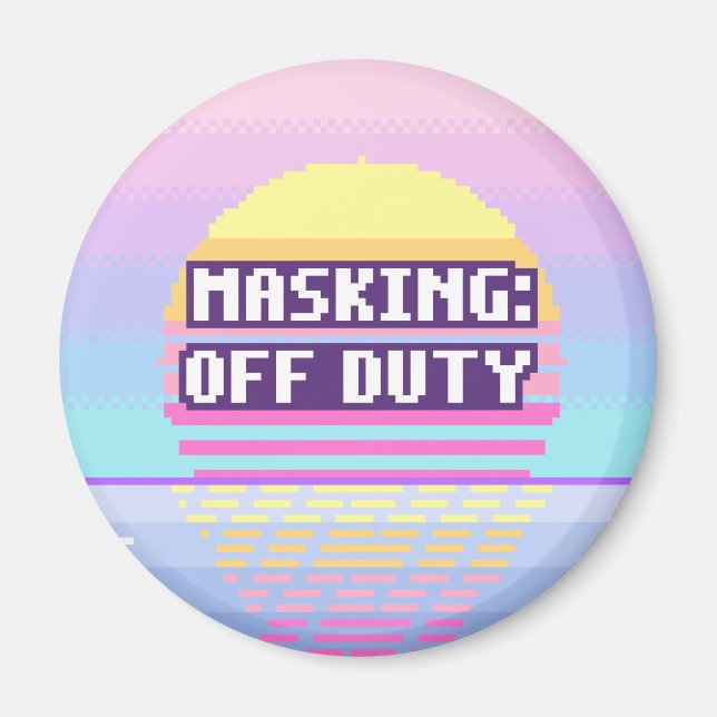 Maskering: ledig neurodivergent pixelmagnet magnet (Framsidan)