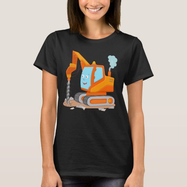 Maskin, byggplats, fordon, t shirt (Framsida)