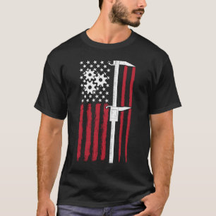 Maskin Caliper Machinist American Flagga Verktyg D T Shirt
