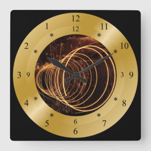 Maskin Clock ~ Wormhål ~ Time Travel ~ Fyrkantig Klocka