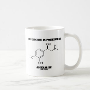 Maskin drivs av adrenalin kaffemugg