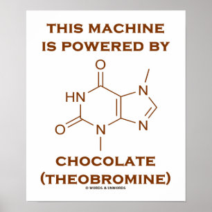 Maskin drivs av choklad (teobromin) poster