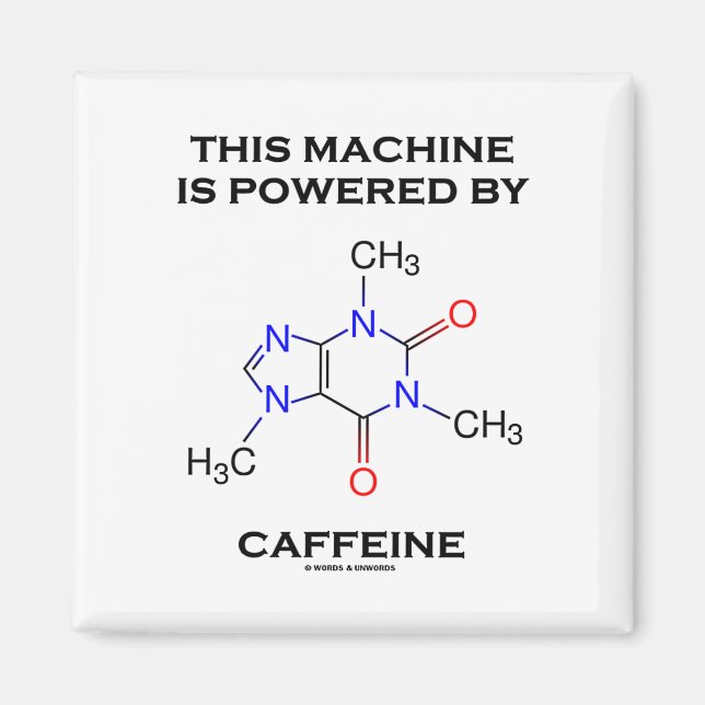 Maskin drivs av koffein (molekyl) magnet (Framsidan)