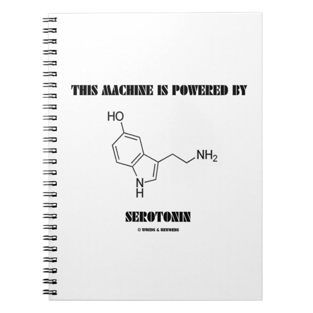 Maskin drivs av serotonin (kemi) anteckningsbok (Framsidan)