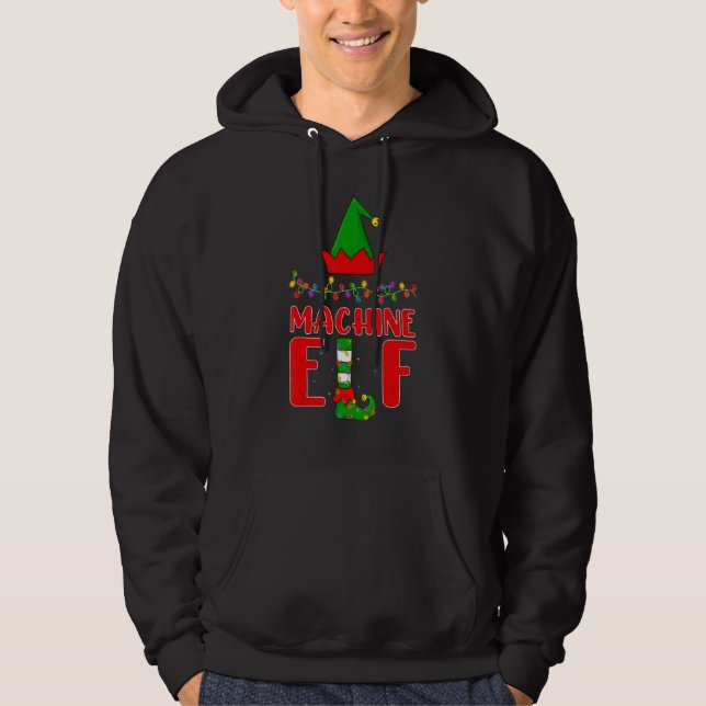 Maskin Elf Matching Family Lighting jul Hoodie (Framsida)
