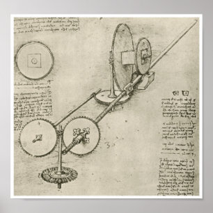 Maskin för att forma järn Stänger, Da Vinci Poster