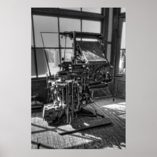 Maskin för tidningsutskrift av Linotype Poster