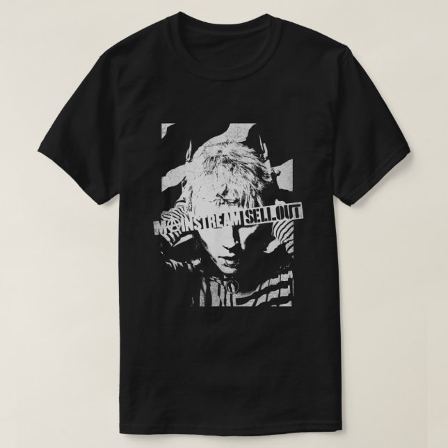 Maskin Gun Kelly Vågigt Porträtt T Shirt (Design framsida)