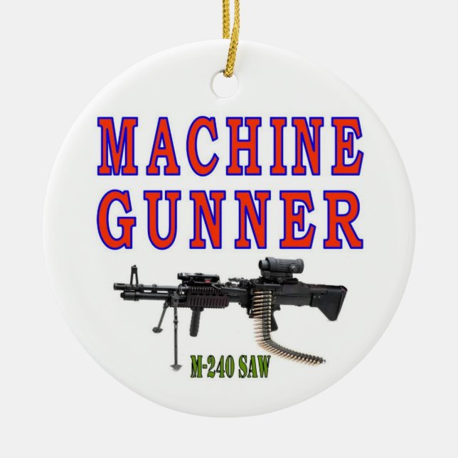 MASKIN GUNNER M-240 JULGRANSPRYDNAD KERAMIK (Framsidan)