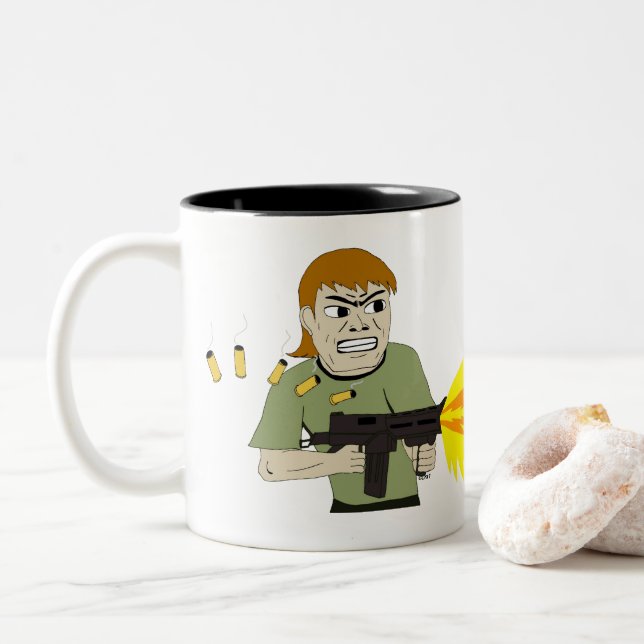 maskin gunner Två-Tonad mugg (Med munk)
