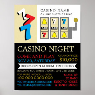 Maskin, kasinon Natten, pub, spelindustrin Poster