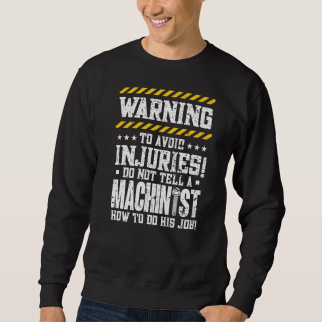 Maskin operator Machinist Lång Ärmad Tröja (Framsida)