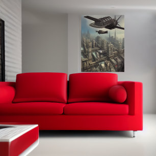 Maskin över Dieselpunk ci AI Art Poster