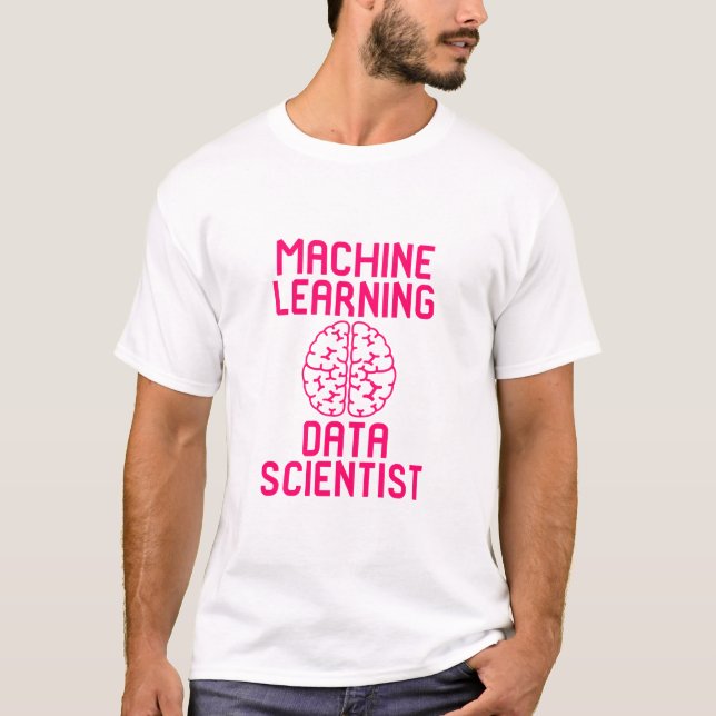 Maskin som lärer dataforskarecitationstecken t shirt (Framsida)