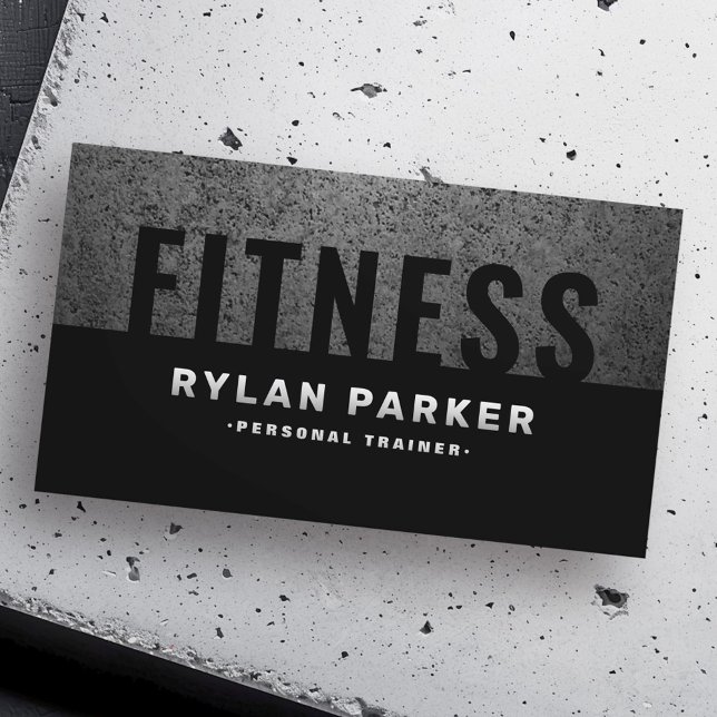Maskinens lämplighet för personlig tränare, grov m visitkort (Masculine fitness personal trainer rough dark business card)