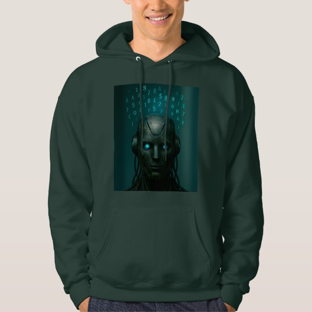 - "Maskinens sinne: Intelligens frigjord" Hoodie (Framsida)