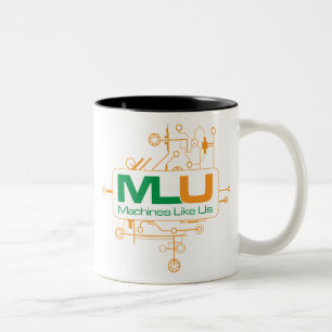 Maskiner gillar oss kaffemuggen Två-Tonad mugg