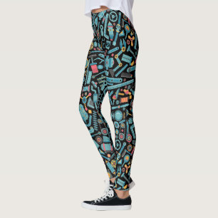Maskiner Inslag Sömlösa Mönster Leggings