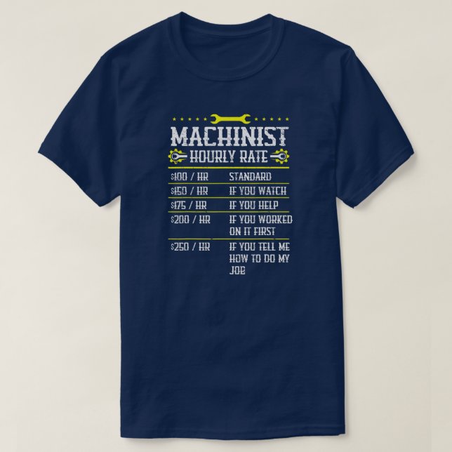 Maskinering av CNC-maskineriets timtaxa  T Shirt (Design framsida)