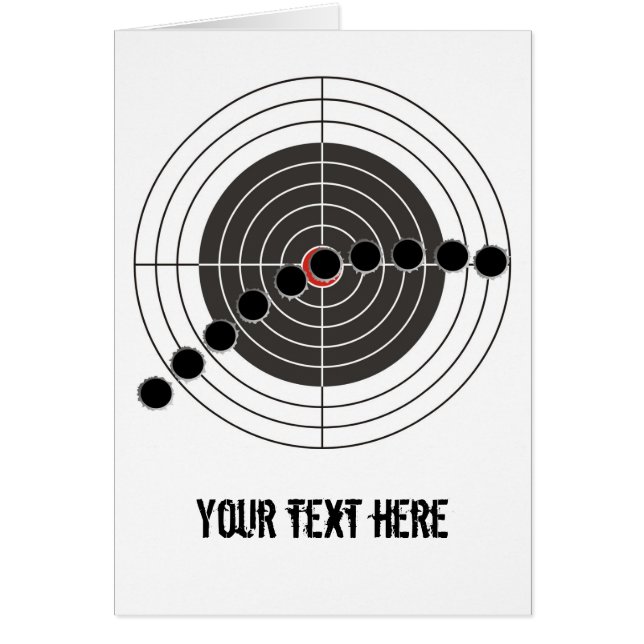 Maskingevärkulhål över skytte uppsätta som mål hälsningskort (Framsidan)