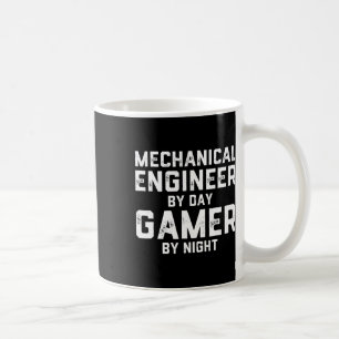 Maskiningenjör på dag Gamer på natt Meme för Kaffemugg