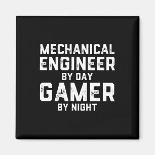 Maskiningenjör på dag Gamer på natt Meme för Magnet
