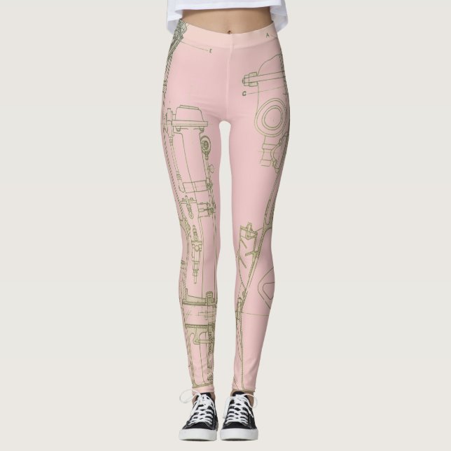 Maskiningenjörskonstruktion Robotic Blueprint Leggings (Framsida)