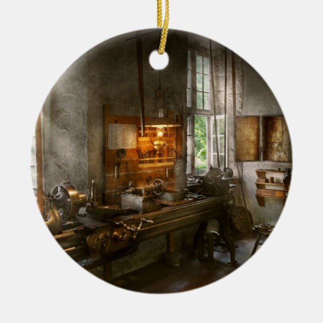 Maskinist - drejbänkar julgransprydnad keramik (Framsidan)