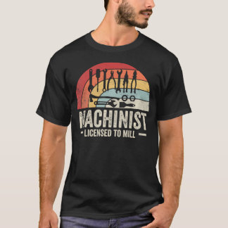Maskinist Licensierad Att Fräsa Rolig Cnc Operatör T Shirt