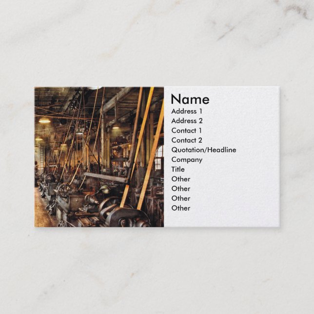 Maskinist - maskinen shoppar Circa 1900's Visitkort (Framsida)