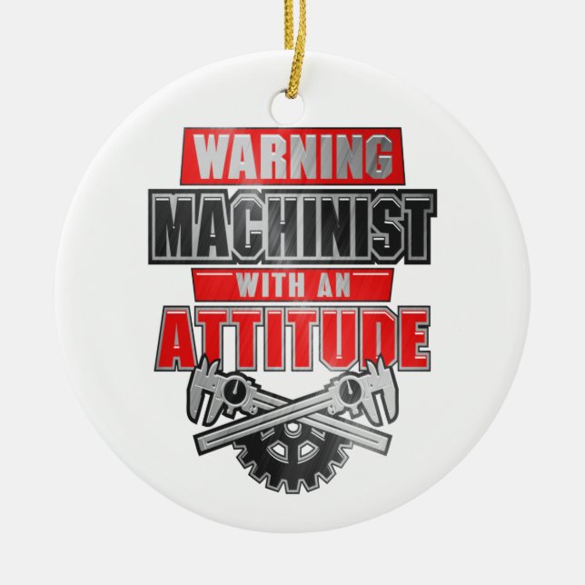 Maskinist med en attityd vid Ingenjör Julgransprydnad Keramik (Framsidan)
