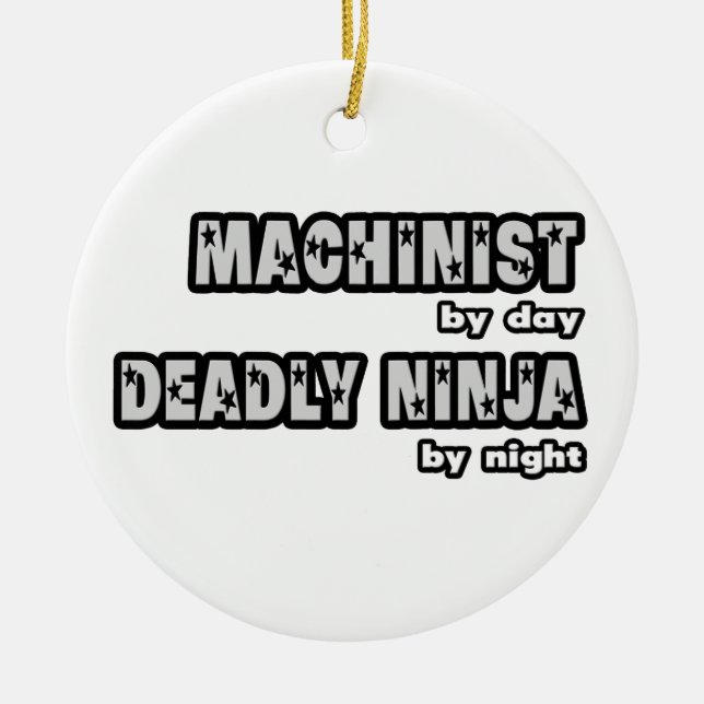 Maskinist per dag.. Dadly Ninja by night Julgransprydnad Keramik (Framsidan)