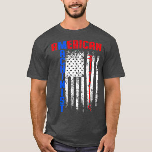 Maskinist Power Maskin Operatör med Flagga T Shirt