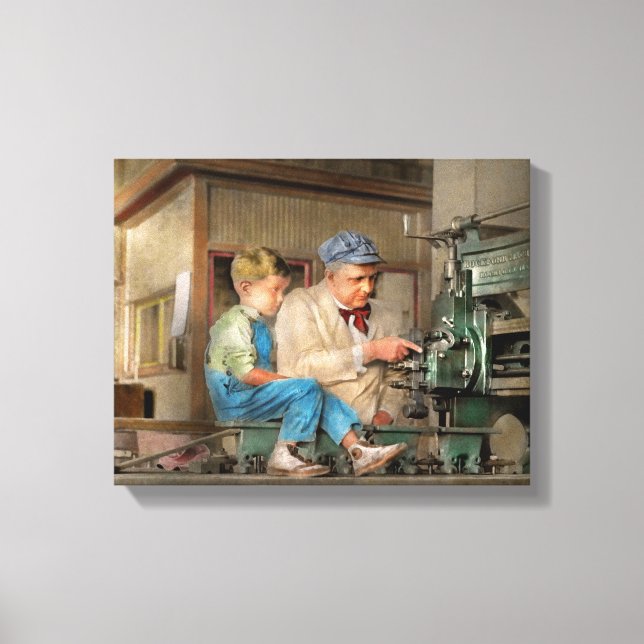Maskinist - spenderingstid med morfar 1921 canvastryck (Framsida)