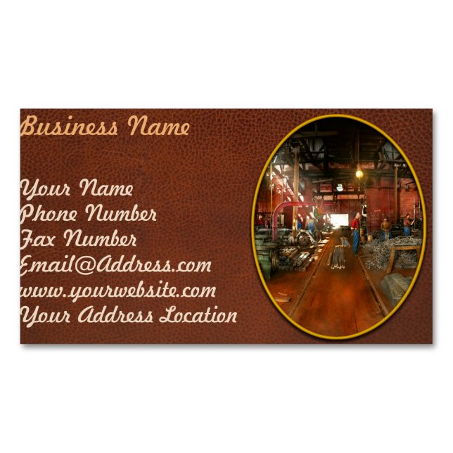 Maskinist - utstickande av delar 1905 magnetiska visitkort (Framsida)