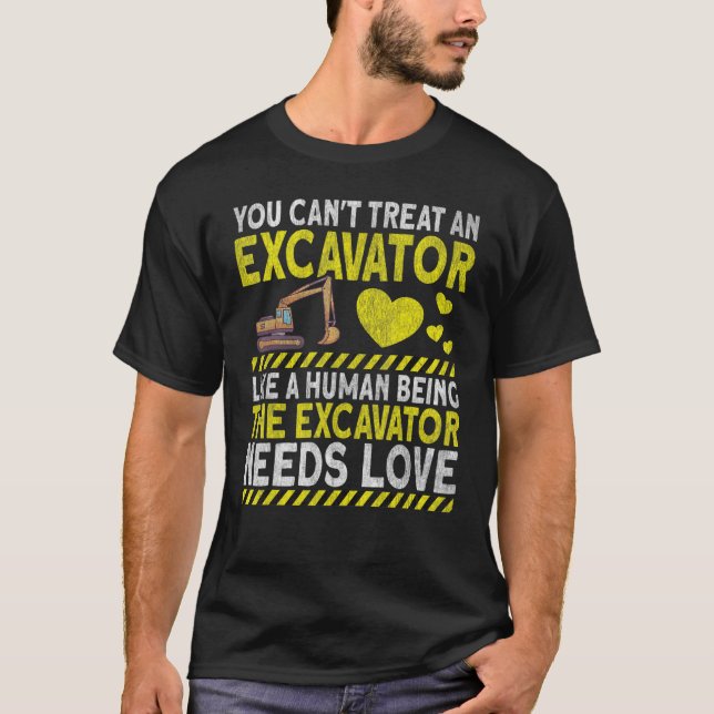 Maskinoperatören Digger Excavat T Shirt (Framsida)